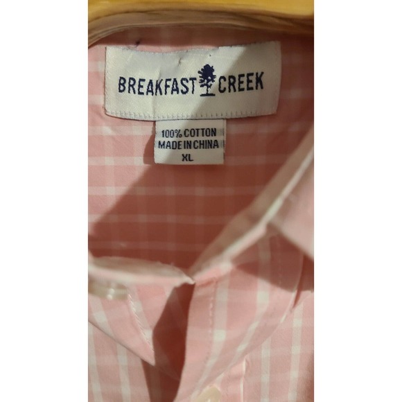 Breakfast Creek Button Down Shirt Pink/White Size XL - Picture 3 of 4